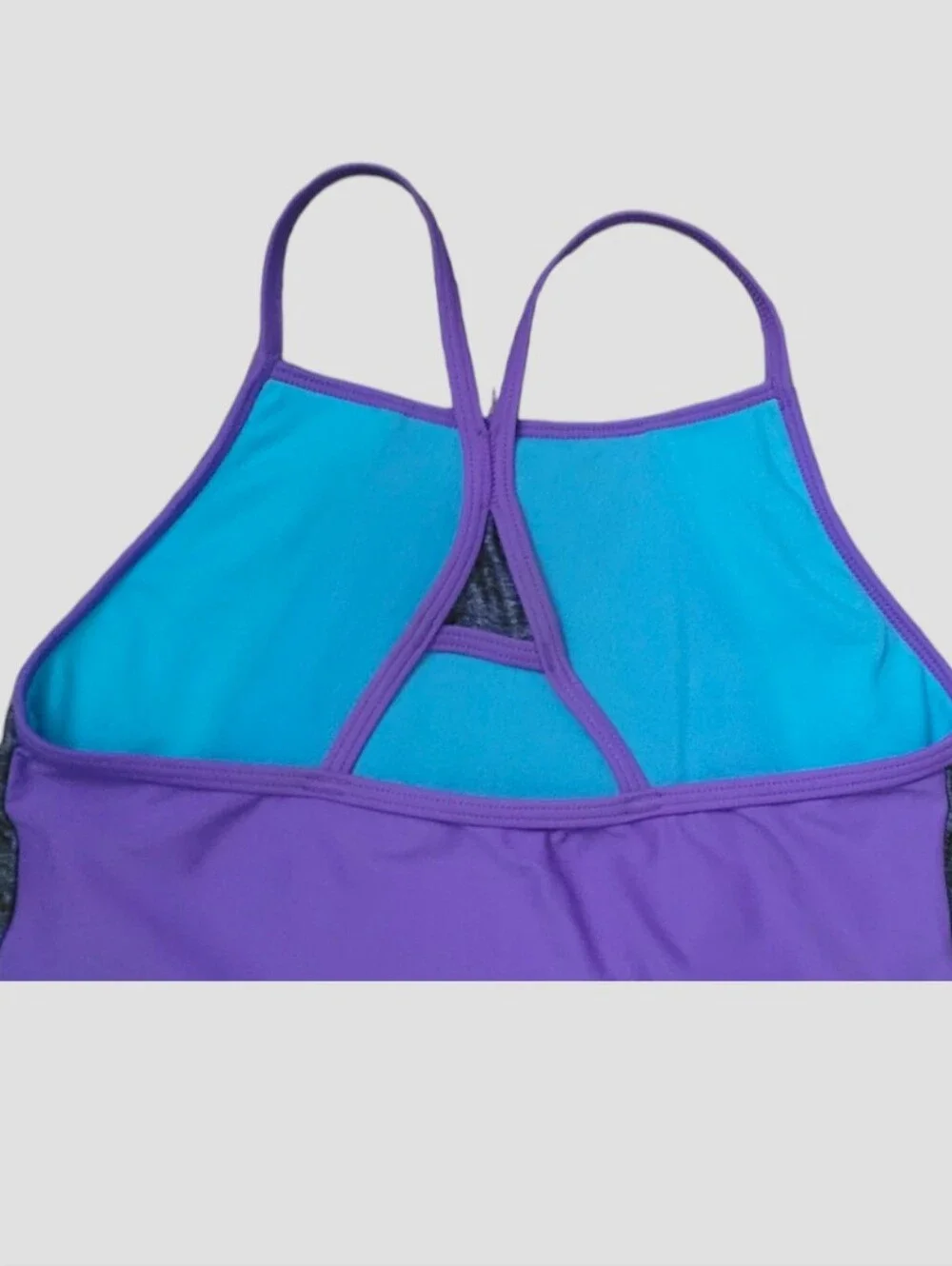 Speedo GIrl's Heather Splice Tankini Two-piece Swimsuit